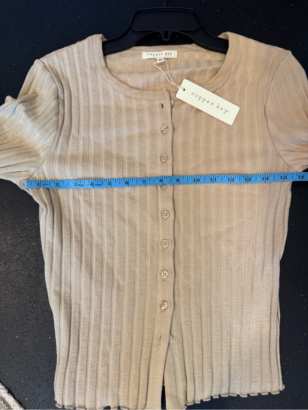 Copper Key Ribbed Button Front Cardigan NWT Size Large - Picture 9 of 10